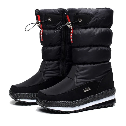 Women Snow Boots Winter Female Boots Thick Plush Waterproof Non-Slip Thigh