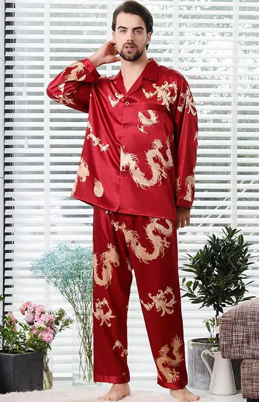 Couple  Satin Pajamas Pyjamas  Long Sleeve, allows comfy nights with partener