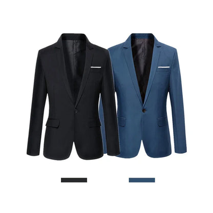 Blue Men Blazers Work Office 2024 Men Tuxedos for Formal Occasions Pockets