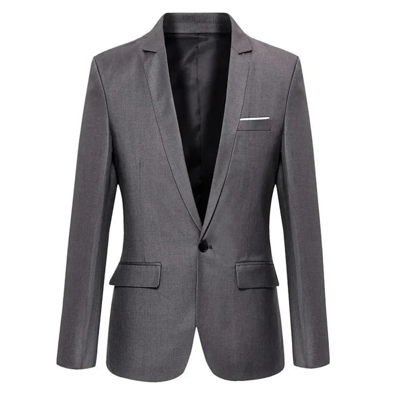 Blue Men Blazers Work Office 2024 Men Tuxedos for Formal Occasions Pockets