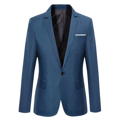 Blue Men Blazers Work Office 2024 Men Tuxedos for Formal Occasions Pockets