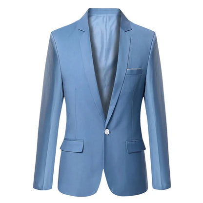 Blue Men Blazers Work Office 2024 Men Tuxedos for Formal Occasions Pockets