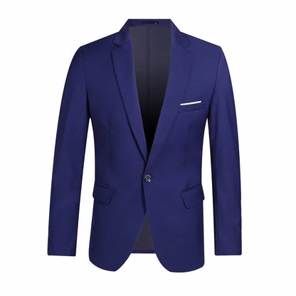 Blue Men Blazers Work Office 2024 Men Tuxedos for Formal Occasions Pockets